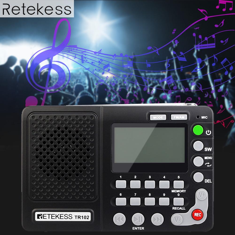 Retekess Portable AM//SW//FM Radio LCD Display Sleep Timer World Band Receiver DE