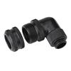 PC Water Cooling Two touch Fitting G1Celsius4 Thread 90 Degrees Elbow Connector for 14MM Tube Black
