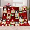 Flannel Blanket Christmas Theme Santa Claus Snowman And Elk Patterns Printed Blanket Gift Couch Bed Sofa Car Travelling Blanket