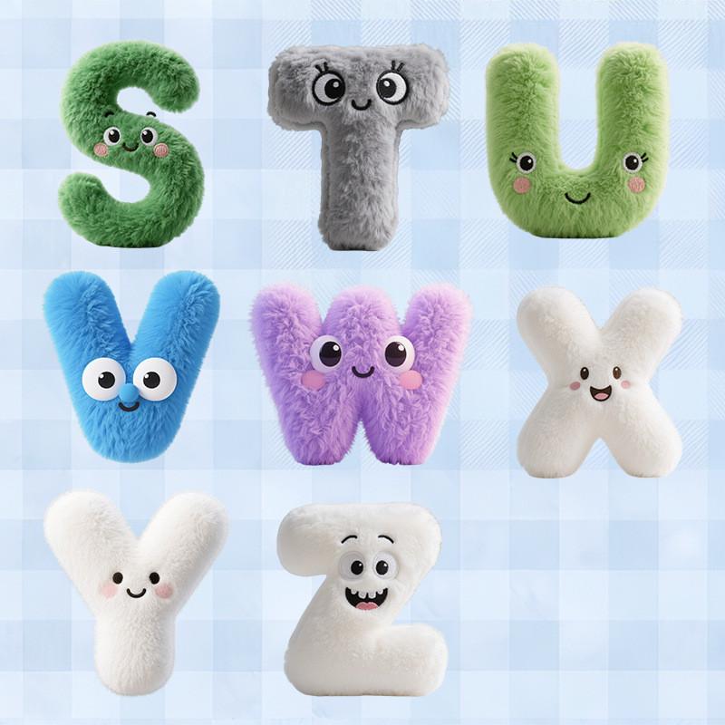 26 Letters Educational Plush Toys Set - A-Z Interactive Alphabet Dolls, Early Learning Toys for Toddlers, Fun Enlightenment Stuffed Animals Kids Gift