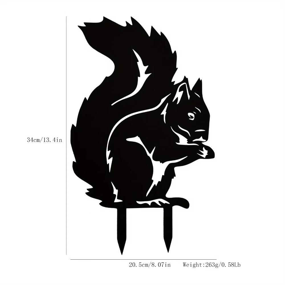 Squirrel Metal Garden Post Decoration Charming Animal Art for Yards and Fences, Stylish Ground Ornaments and Garden Stake
