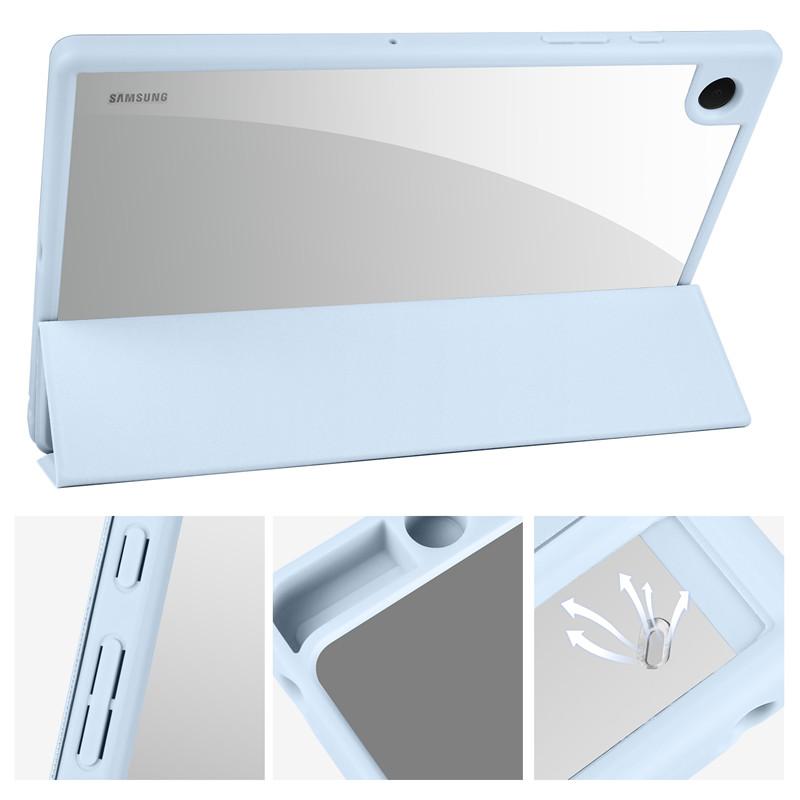 Flip Leather for Samsung Galaxy Tab A8 Cover 10 5 Inch Acrylic Transparent Back Stand Tablet Cover for Samsung Tab A8 Case with Pencil Holder