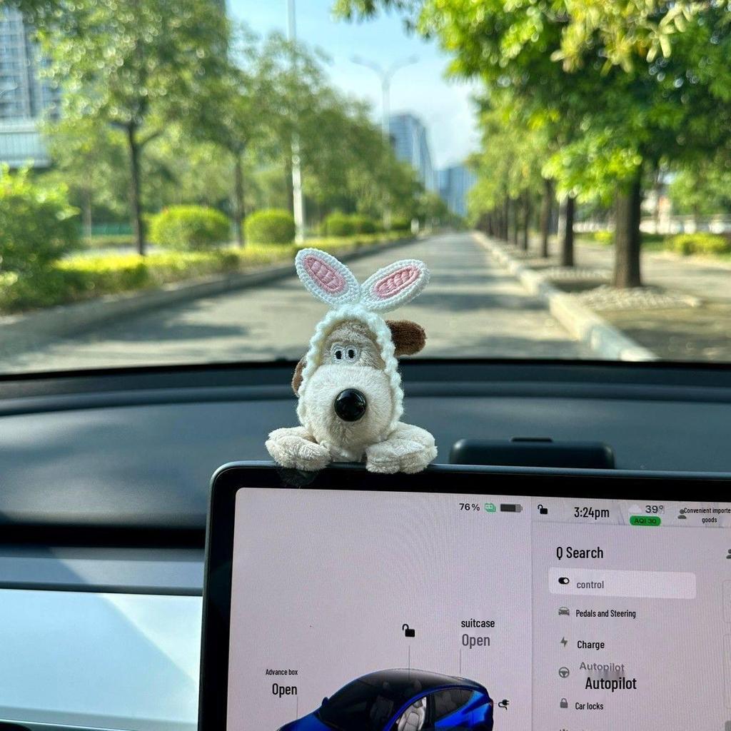 Tesla Girls Innenbildschirm-Schmuck: Master Hund Auto Dekoration für Mittelkonsole