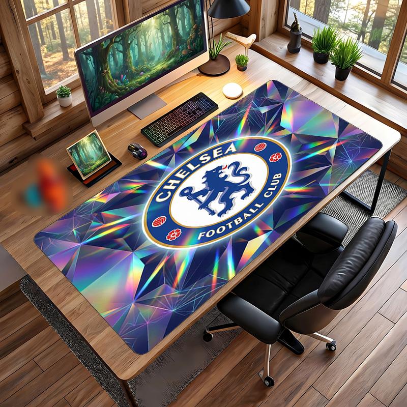 Tappetino per Mouse Grande Stampato Chelsea FC, Tappetino da Scrivania Gaming Morbido in Gomma Antiscivolo per Decorazione Ufficio Laptop Computer