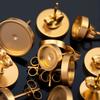 10 pièces 2 pièces Acier Inoxydable Rond Vierge Clous de Support Broches de Base Boucles d'Oreilles Bases de Support Bijoux DIY Fournitures de Fabrication Vente en Gros