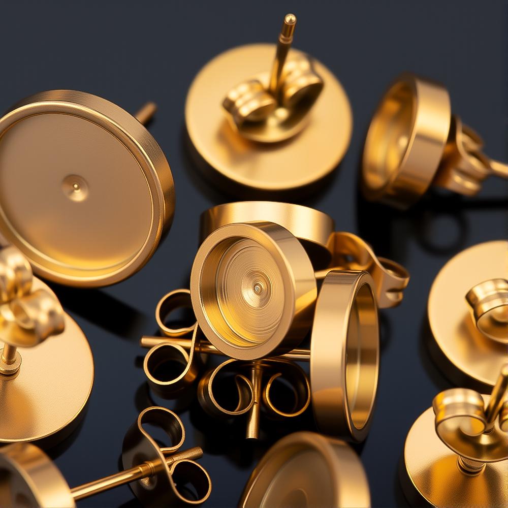 10 pièces 2 pièces Acier Inoxydable Rond Vierge Clous de Support Broches de Base Boucles d'Oreilles Bases de Support Bijoux DIY Fournitures de Fabrication Vente en Gros