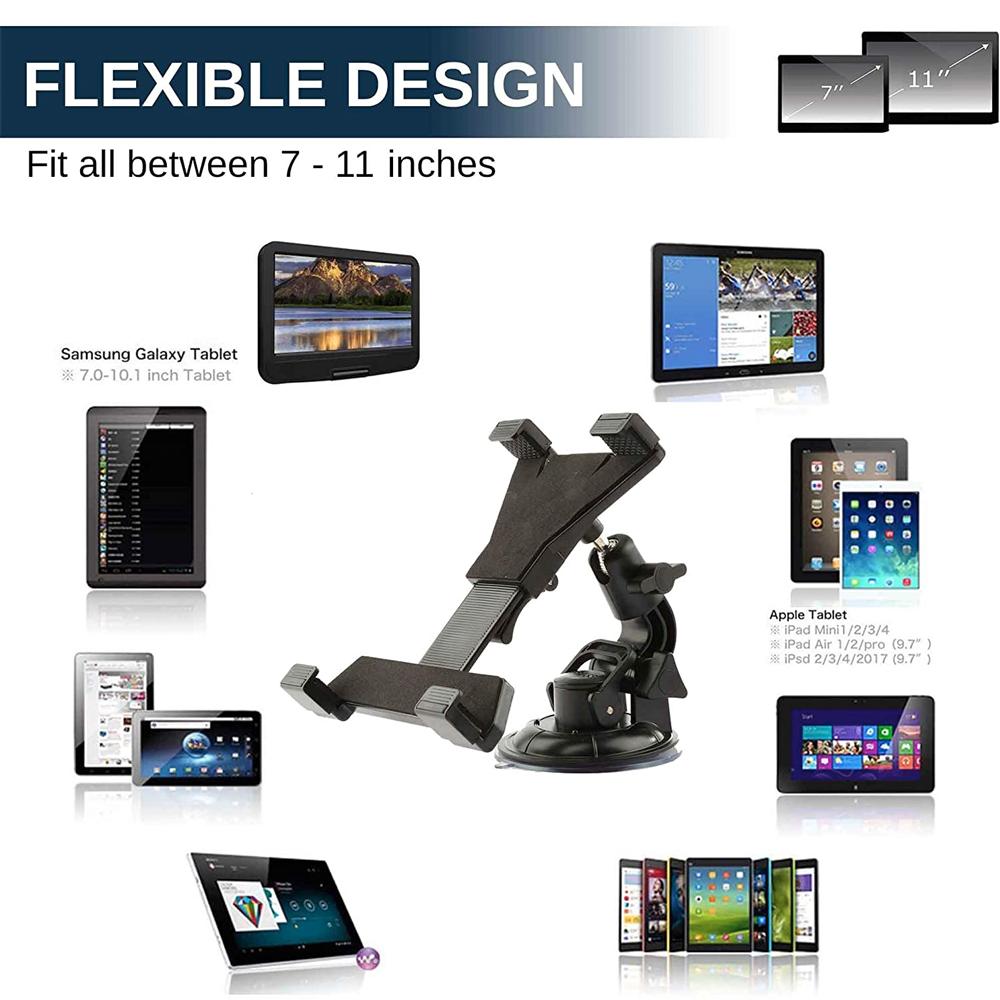 Xnyocn Tablet Car Holder Stand For iPad Air 1 2 Mini 2 3 4 Pro 9.7 10.5 Universal Windshield Car Mount For 7-11 Inch Samsung Tab