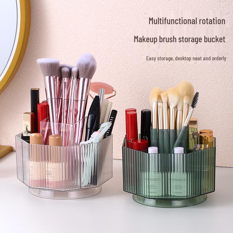 Rotating Makeup Brush and Cosmetics Organizer for Desktop or Dressing Table