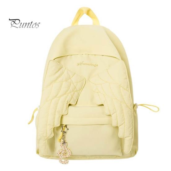 Daily Commuter Daypack Angel Wing Backpack for Women Girls, Lightweight Nylon School Bag, Large Bookbag Outdoor Travel Commute Girls