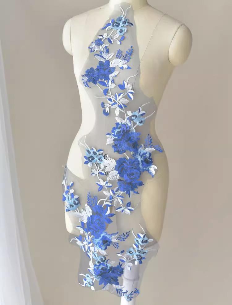 Accesorios de Encaje de Color, Vestido Con Encaje Bordado de Escenario Aplique Joyería Hecha a Mano Diy Tela para Ropa Tela