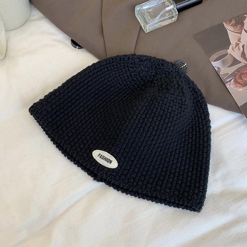 

Hat Women s Autumn and Winter Korean Version Ins Versatile Patch Letter Wool Hat Winter Hip Hop Warm Ear Protection Knit Hat Men M（56-58cm）
