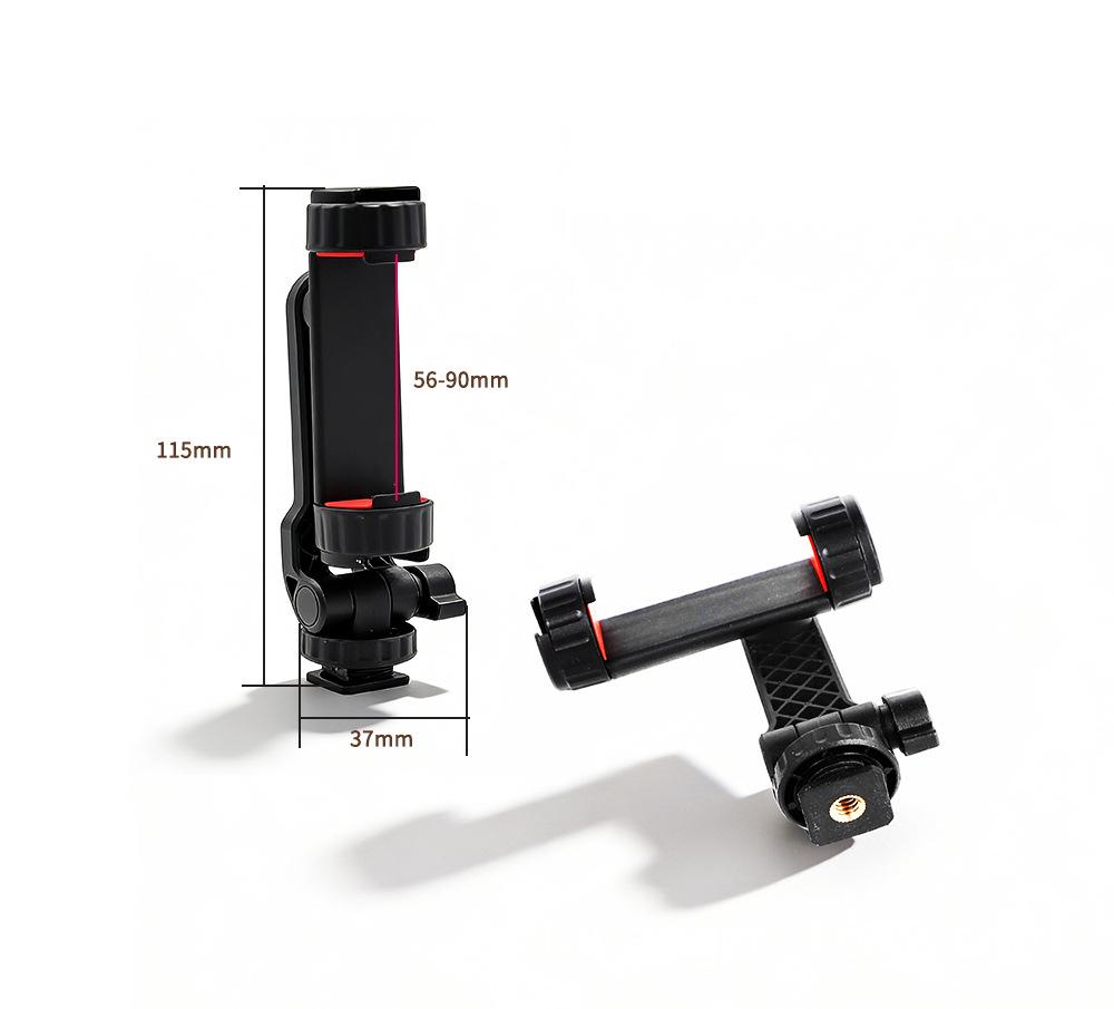 Versatile Rotating Phone Clip: Attach To Camera Cold Shoe for Horizontal/Vertical Use with Fill Light, Monitor, Speaker, Etc.