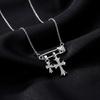 Gotische Sicherheitsnadel Kreuz Halskette für Damen Silberfarbe Strassstein Anhänger Choker Grunge Punk Ästhetik Anhänger Schmuck Geschenk 2026