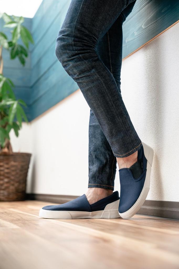 Casual Sneakers Hyper V for Both Work and Simple Navy 3E [Nisshin Rubber] AC-02, Leisure, Design, Non-slip, Lightweight, Men's, Blue, 26.5 Cm,
