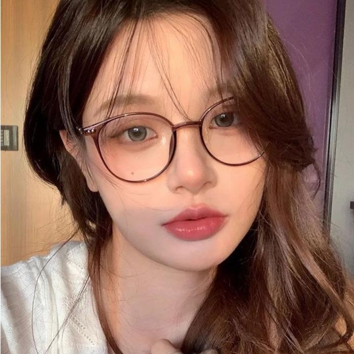 Myopia Glasses Retro Flat Glasses Black Frame Anti-blue Glasses