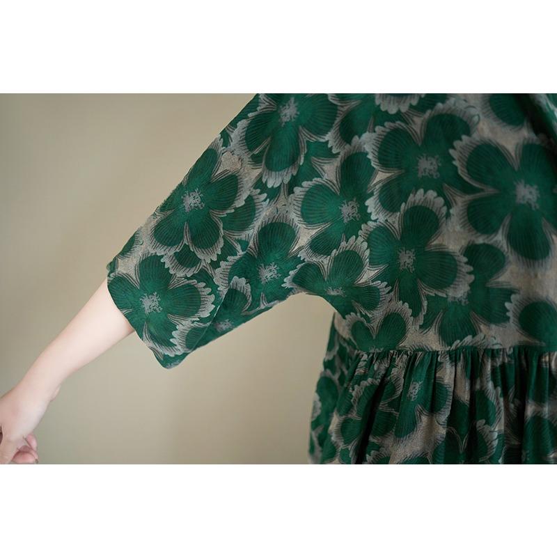 DIMANAF New 2026 Summer Women Plus Size Vintage Lady Long Dress Loose Oversize Maxi Floral Print Cotton Beach Dresses