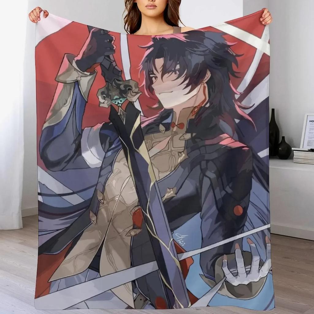 Blade Honkai Star Rail Throw Blanket Weighted Thermals For Travel Blankets