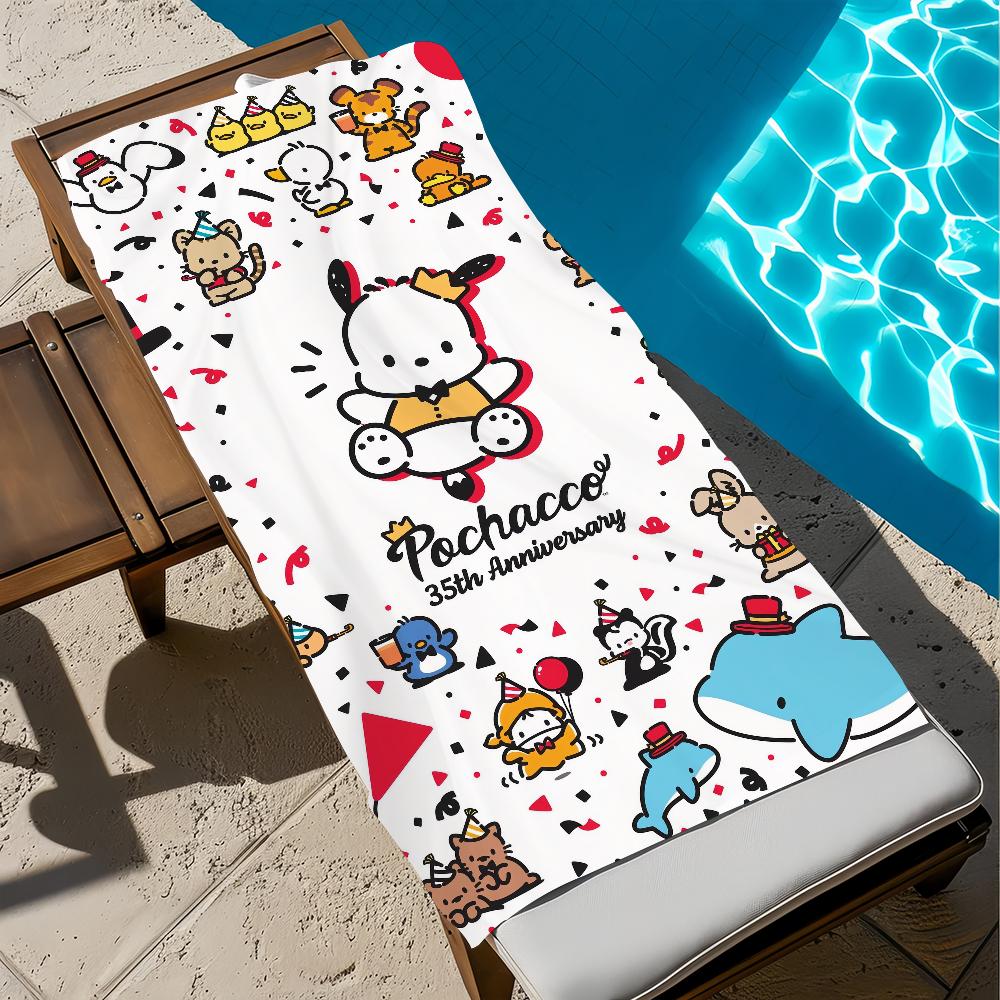 

kawaii P-pochacco-o cute Towel Beach Quick Dry Soft Pool Towels Gift for Travel Gym Shower Camping sports W40*H60(CM)