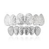 Factory Direct Sales of New Hip-hop Plated Real Gold Braces with Carved Cross Texture Teeth and Real Gold Plating Grills