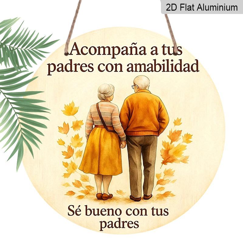 

2D Flat Retro Aluminum Wall Decorations in Various Sizes. The Theme for Elderly Couples Conveys A Gentle Reminder To Spend Time with Parents, Making 20*20cm