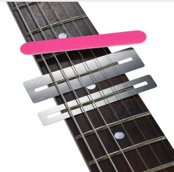 Fretboard Radius Sanding and Protection Tool with Sanding Sheets for Guitar Fret Buzz Repair Sanding Strip + Gasket