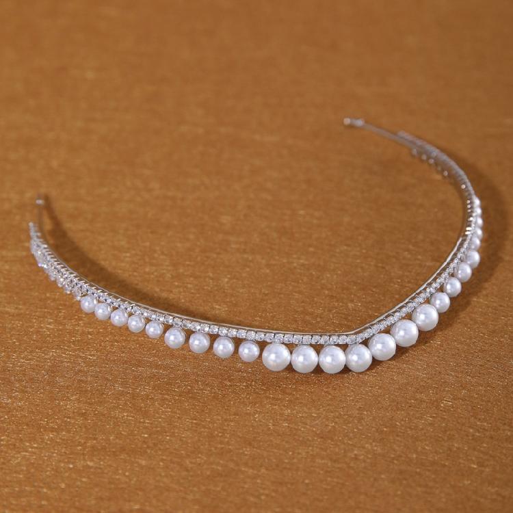 Elegant Pearls Crystals Headband for Formal Event Wedding Reception Hair Ornament With Secure Fit