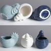 Ceramiczny Świecznik w Kształcie Muszli do Wystroju Domu Motyw Oceaniczny Doniczka na Sukulenty Miniaturowa Doniczka Dekoracyjny Pojemnik