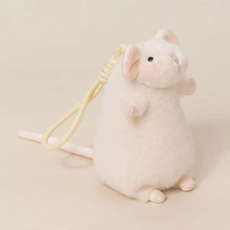 20cm Small Mouse Stuffed Animal Fluffy Rat Plush Doll Mini Pendant Keychain for Bag Ornament Party Favor