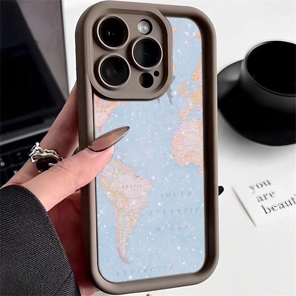 LZ24 Map airplane trajectory art Silicone Phone Case for Infinix Smart9 Hot 40i Tecno Camon20 Moto G22 G30 OnePlus Google Pixel9 Shockproof Back Cover