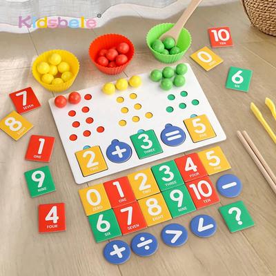 Children Clip Beads Learning Mathematics Toy Color Cognition Mathematics Arithmetic Pairing Early Education Montessori Math Toys