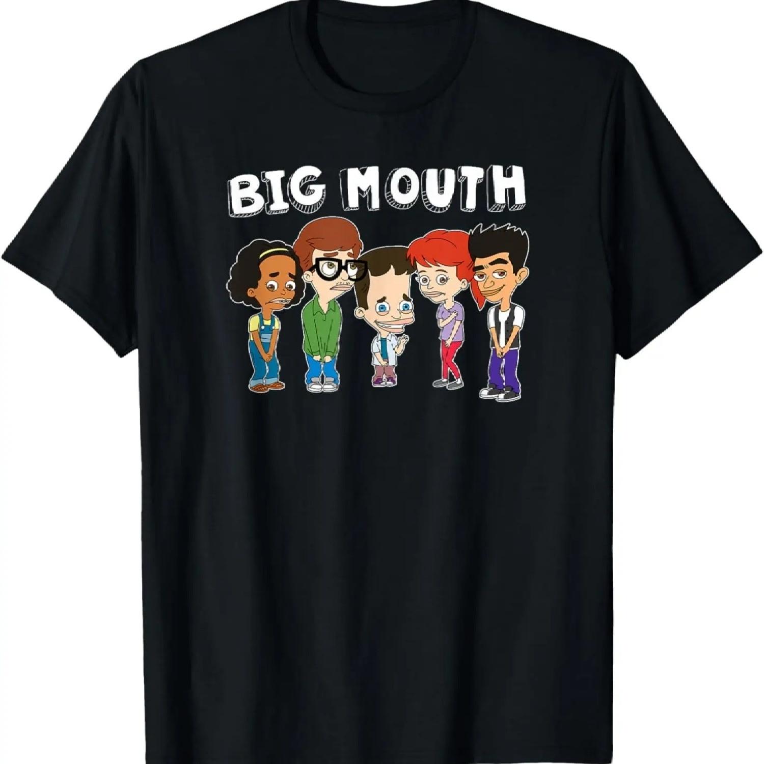 Big Mouth Main Characters Awkward Group Shot Big Logo T-Shirt S