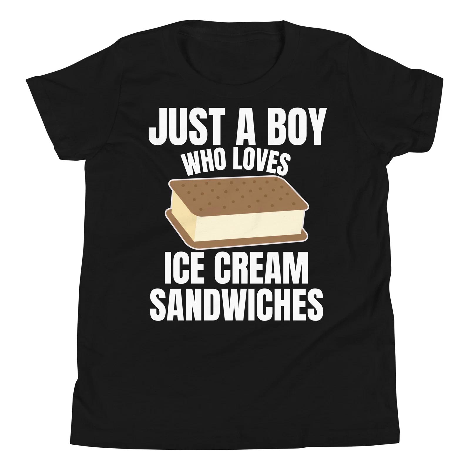 Just a Boy who Loves Ice Cream Sandwiches Ice Cream Lover Youth T-Shirt 160