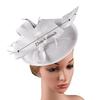 Fashion Exquisite Feathers Fascinator Hat Bowknot Sweet Tea Party Mesh Hair Band Hair Hoop Elegant Bride Headdress Dance Show