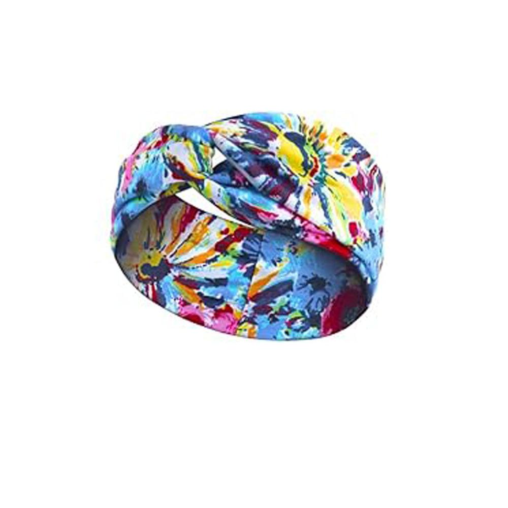 Cashew Flower Headband Sports Running Bohemian Face Wash Makeup Headband Cross Wide-brimmed Headband for Women