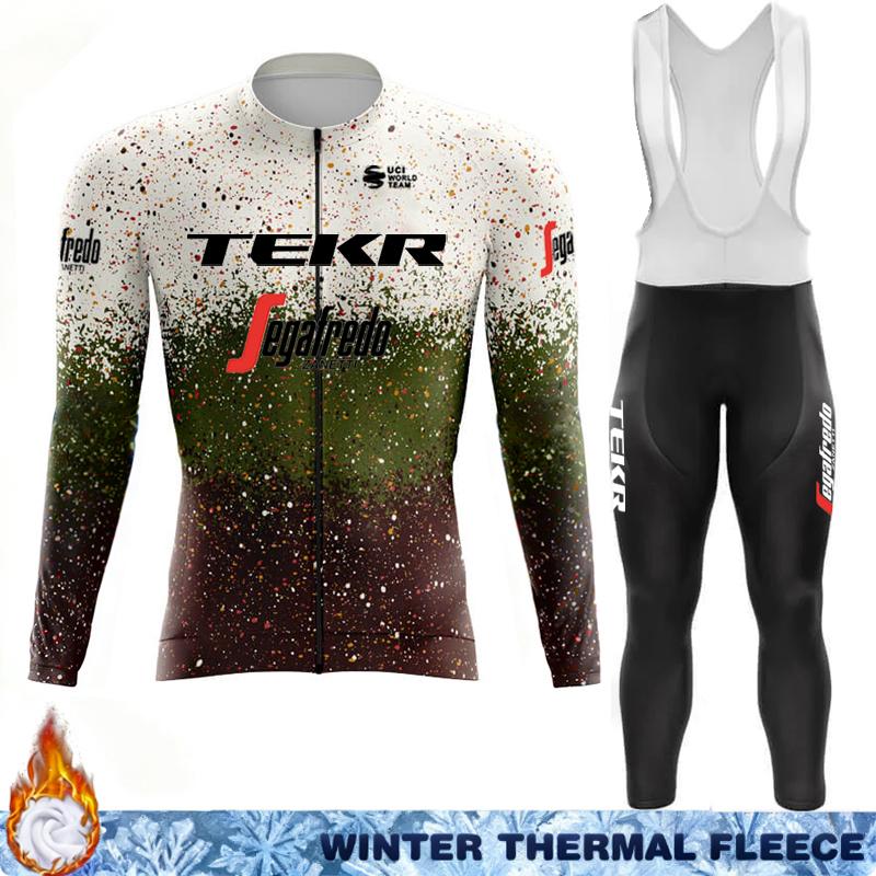 Termal Fleece Cycling Jersey Men's Winter Suit TEKR Thermal Man Outfit 2026 Mens Long Sleeve Clothing Jumper Set Ciclismo Hombre