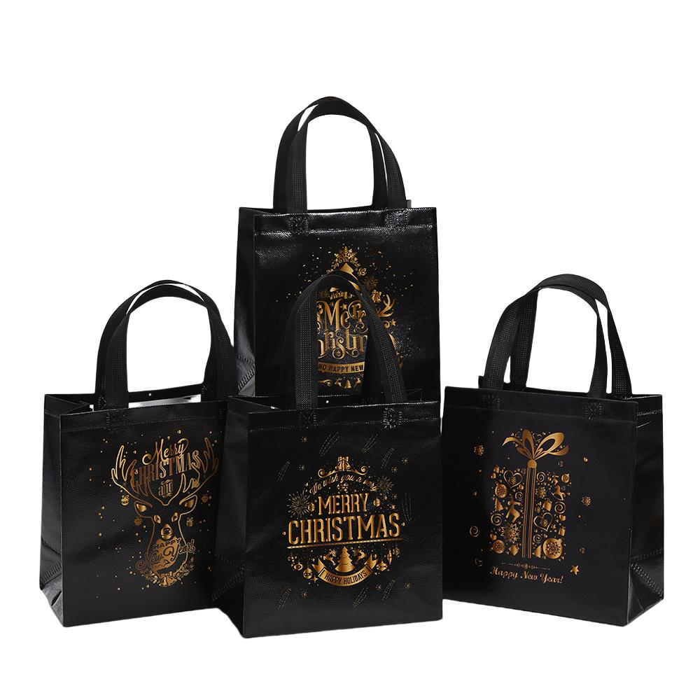StoBag black gold christmas theme gift bags for sweets luxury designer bags festive holiday candy treat party favor tote