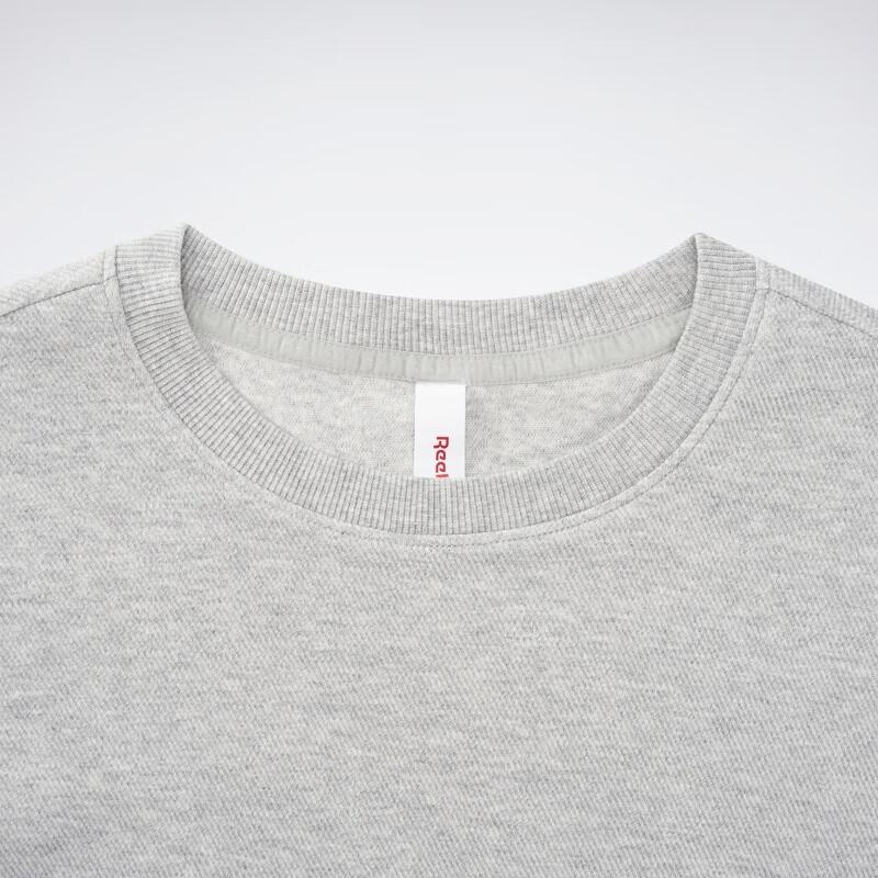 Reebok Beats Cropped Tee Series Solid Color Short Drawstring Loose Short Sleeve Drop Shoulder T-Shirt Women Tops Gray 23RCS418WGG3