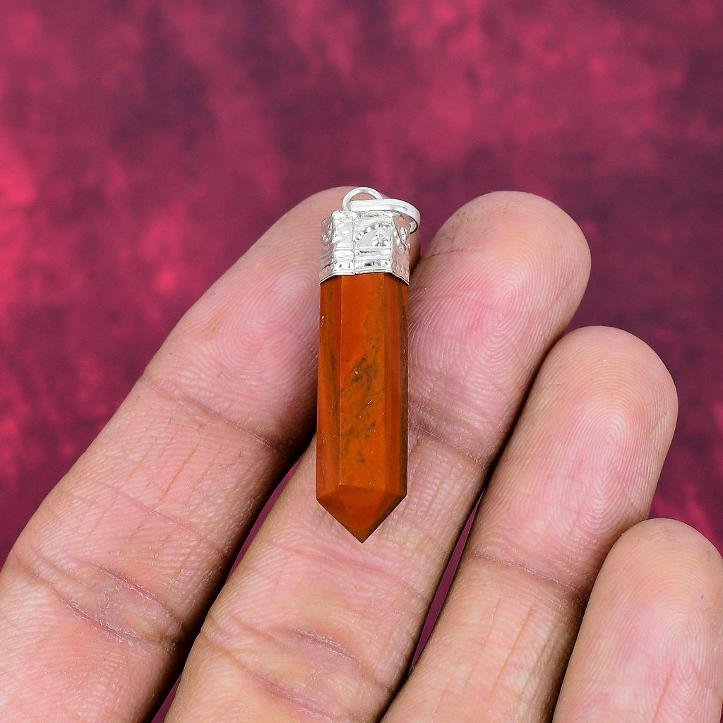 Red Jasper Handmade Gemstone Pendant, 925 Solid Sterling Silver Antique Jewelry Pendant, For Engagement Gift