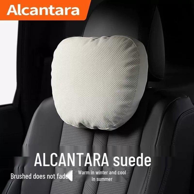 Super Soft Mercedes S Maybach-Style Suede Velvet Headrest Pillow Pair for Summer Neck Protection
