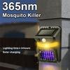 Outdoor LED Solar Mosquito Killing Lamp Waterproof 2 IN 1 Ultraviolet Electric Shock Mosquito Killing Induction Garden Lamp