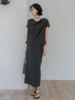 Memua Linen Blend Blouse & Wrap Skirt Set (Black)