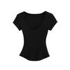 Summer Women's European & American Style Sexy U-Neck Slim Fit Short Sleeve T-Shirt