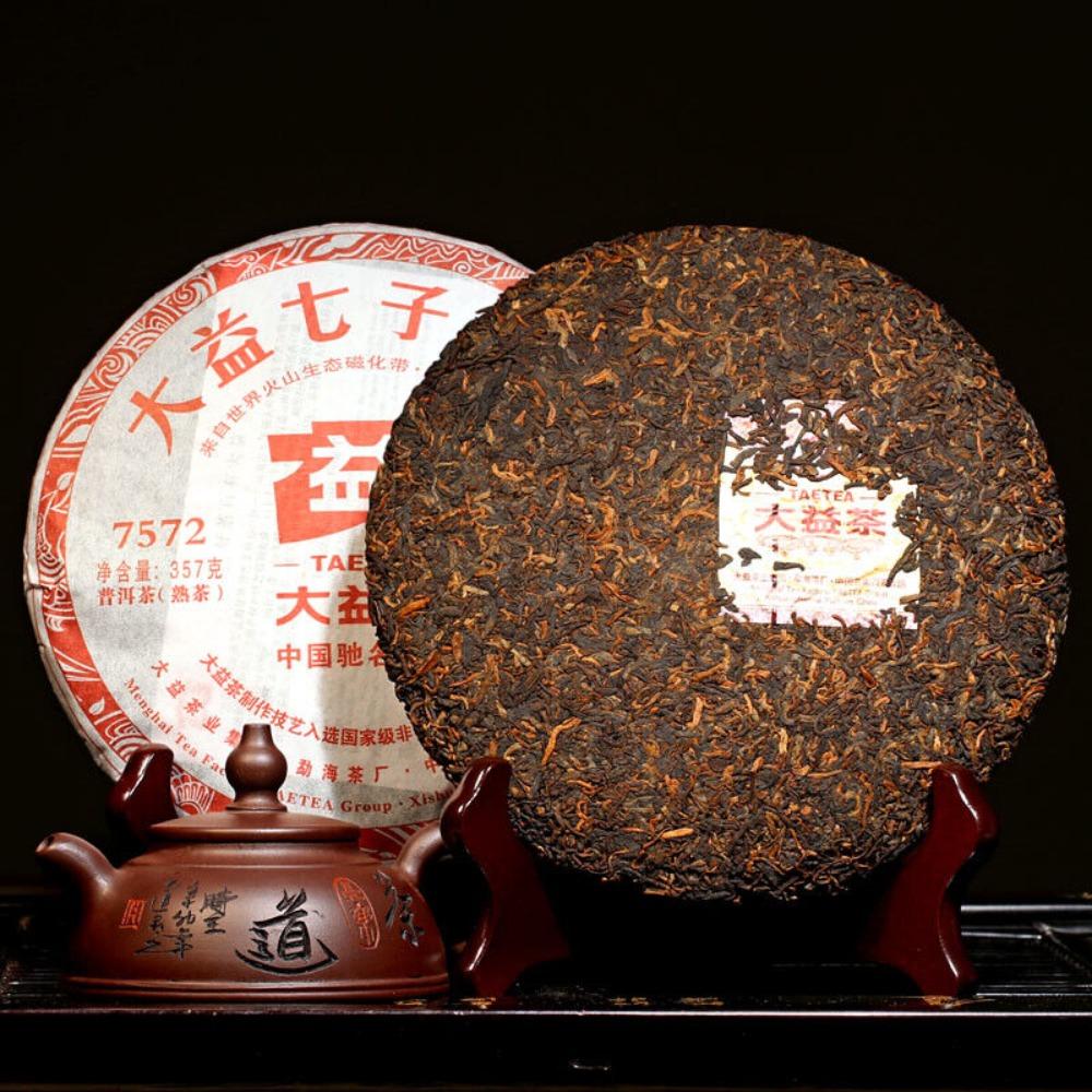 TAETEA 7572 Ripe Pu-erh Tea Cake Natural Energy Herbal Tea 357g