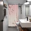 Pink Sakura Blossom Gradient Pattern Waterproof Shower Curtain 180x200 Spring Floral Print Bath Curtain for Romantic Home Decor