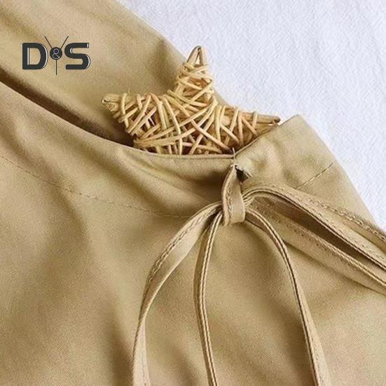 Cargorock mit elastischer Taille, Seitentaschen, einfarbig, A-Linie, lockere Passform, Midirock im Workwear-Stil, Kordelzugrock