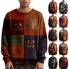 Pull à Manches Longues pour Homme Pull Tricoté Décontracté à Imprimé Halloween Pull Oversize