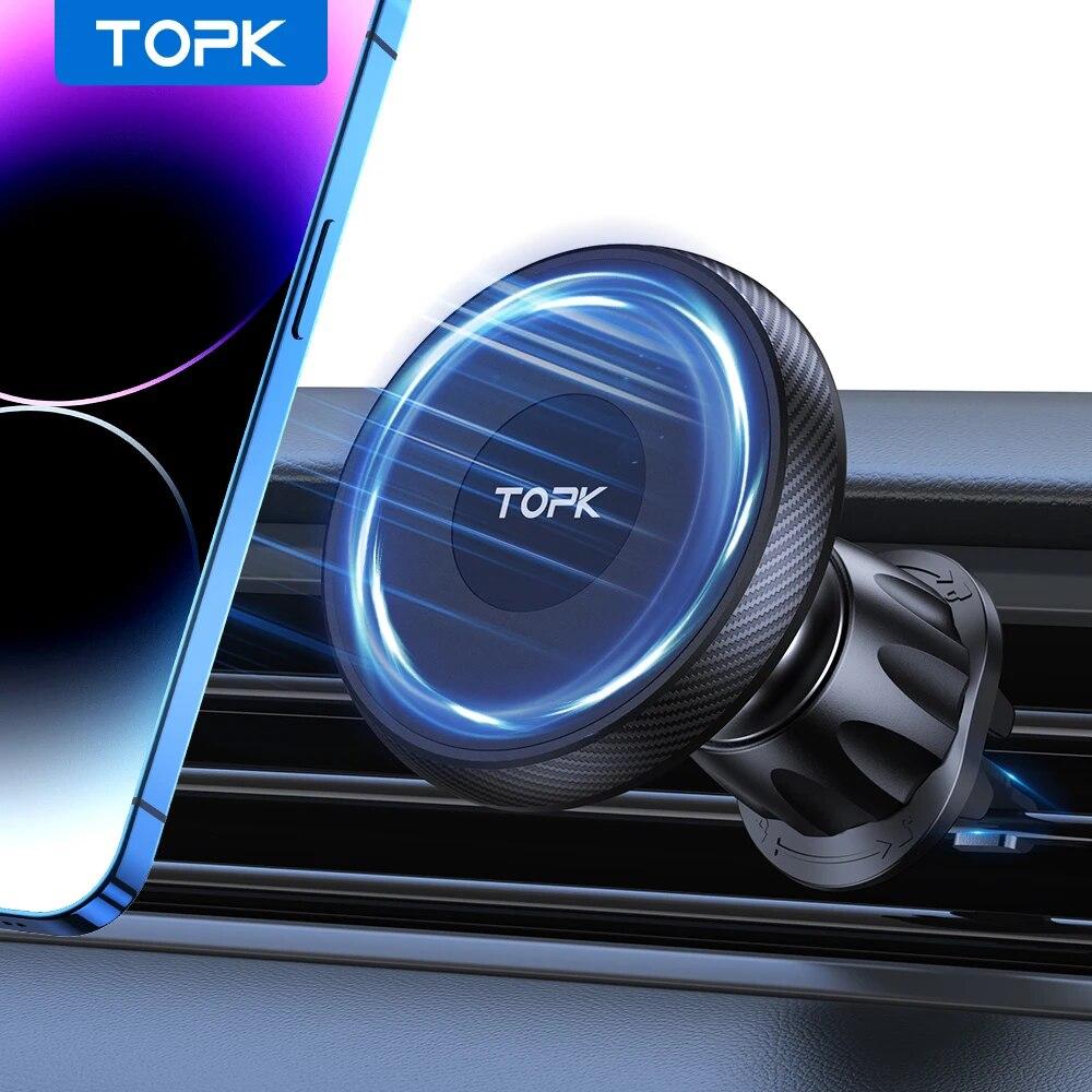 

TOPK MagSafe Car Phone Holder,Magnetic Car Phone Mount,Air Vent Cell Phone Holder Car for iPhone 15 14 13 Pro Plus Mag Safe Case For Air Vent