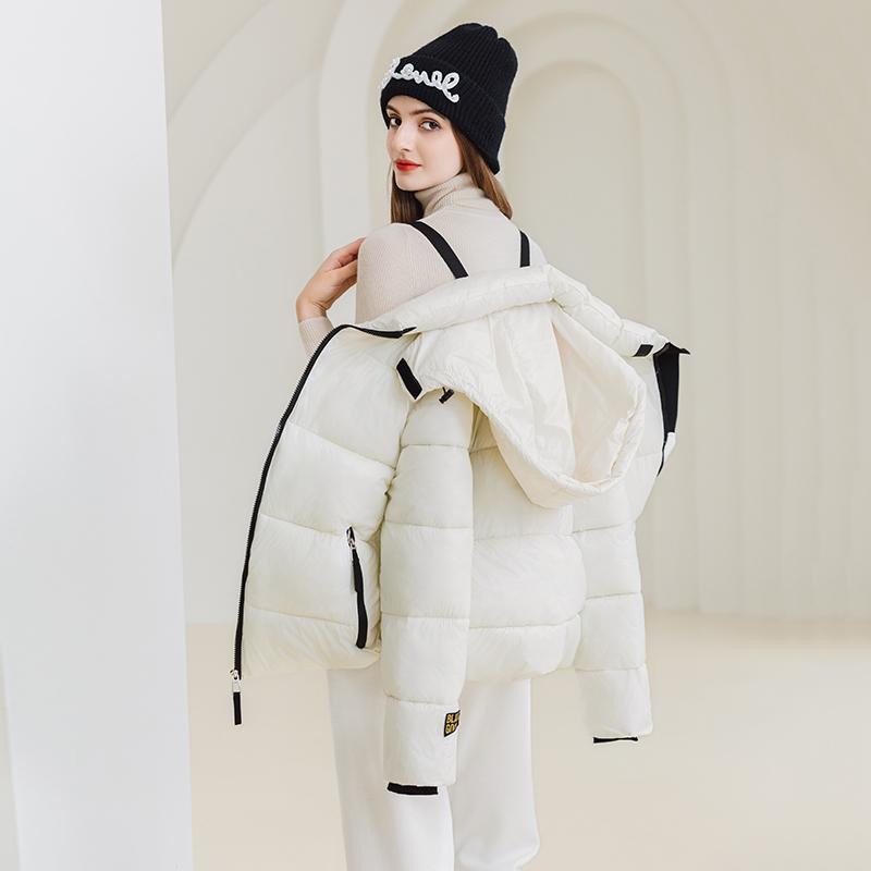 Autumn Winter Thicken Warm Parka Women Casual Sweety Solid Color Big Pocket Loose Short Hooded Coat Jackets Outwear