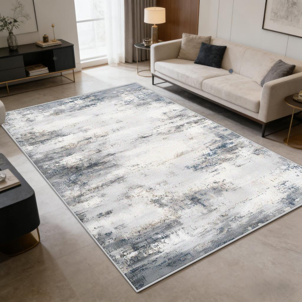 Abstract Ink Wash Style Living Room Carpet Light Luxury Decoration Study Bedroom Washable Rug Office Cloakroom Table Chair Mat