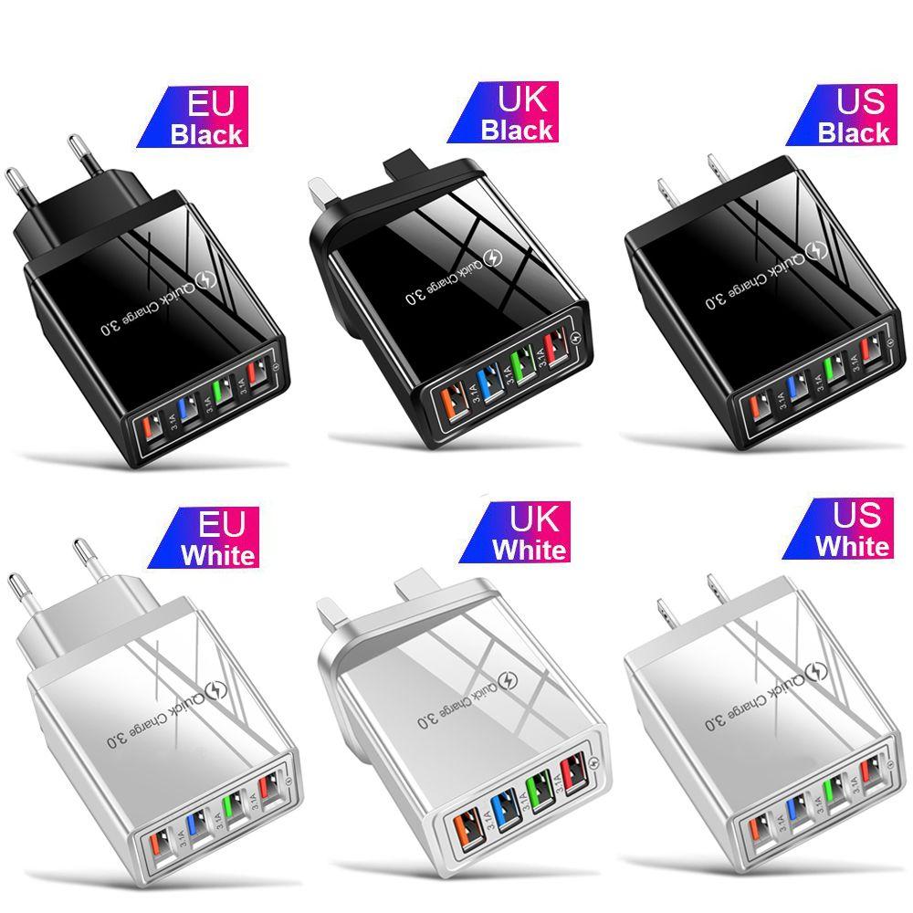 Portable 4 Ports USB Transformer Power Supply Wall Charger Adapter Fast Quick Charger